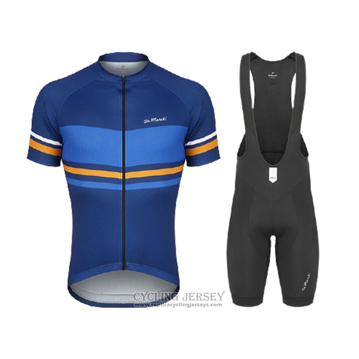 2021 Cycling Jersey De Marchi Blue Short Sleeve And Bib Short
